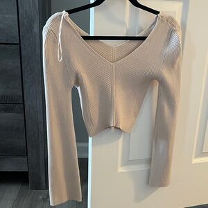 Pink Rose Cream Knit Top
